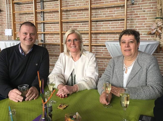 Burgemeester Veerle Baeyens, Fractievoorzitster Paulette Looze en Mark Beelaert Burgemeester Veerle Baeyens, Fractievoorzitster Paulette Looze en Mark Beelaert
